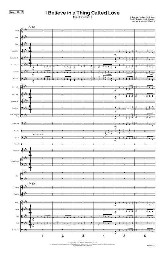 I Believe In A Thing Called Love for Rock Orchestra sheet music