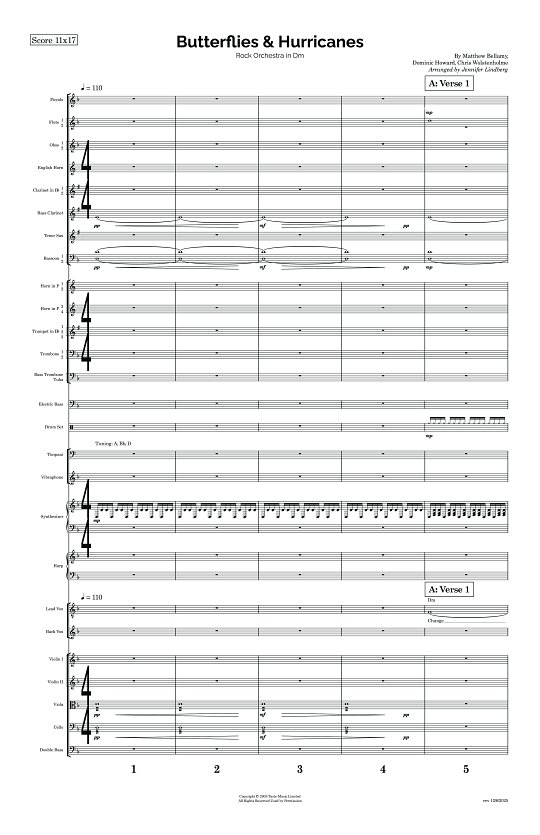 Butterflies & Hurricanes for Rock Orchestra sheet music