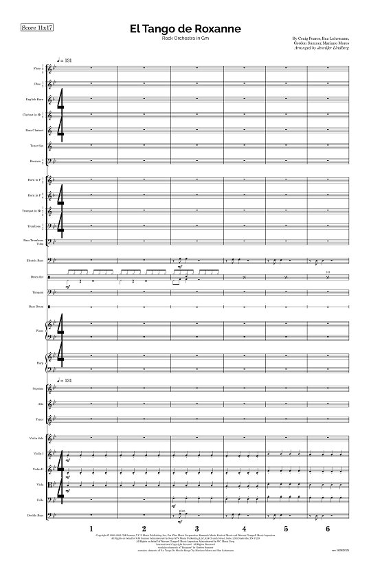 El Tango de Roxanne for Rock Orchestra sheet music