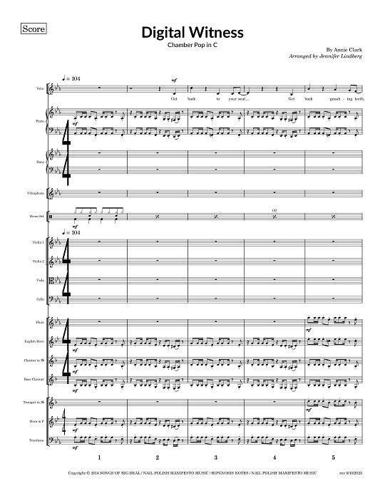 Digital Witness for Chamber Ensemble sheet music