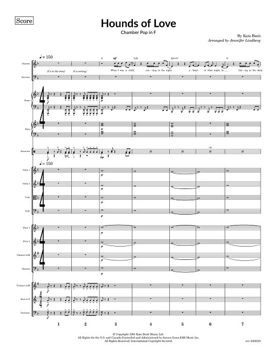 Hounds of Love for Chamber Ensemble sheet music