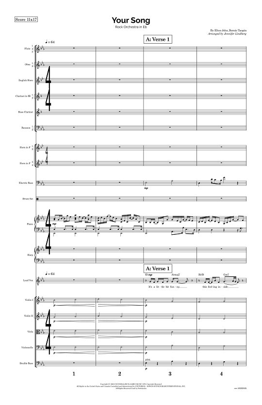 Your Song for Rock Orchestra sheet music