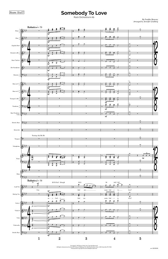 Somebody To Love for Rock Orchestra sheet music