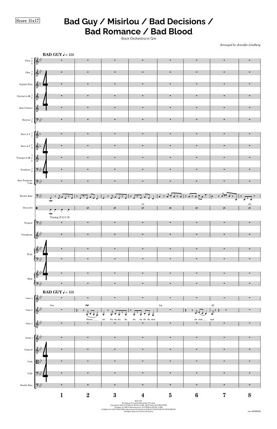 Bad Guy, Misirlou, Bad Decisions, Bad Romance, Bad Blood for Rock Orchestra sheet music