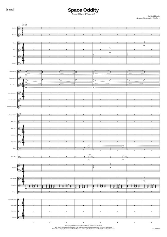 Space Oddity for Concert Band sheet music