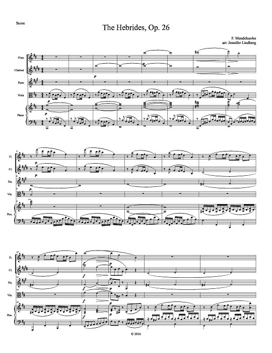 The Hebrides, Op. 26 for Quintet for Quintet sheet music