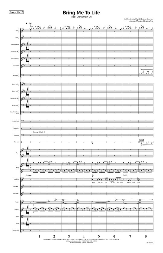 Bring Me To Life for Rock Orchestra sheet music