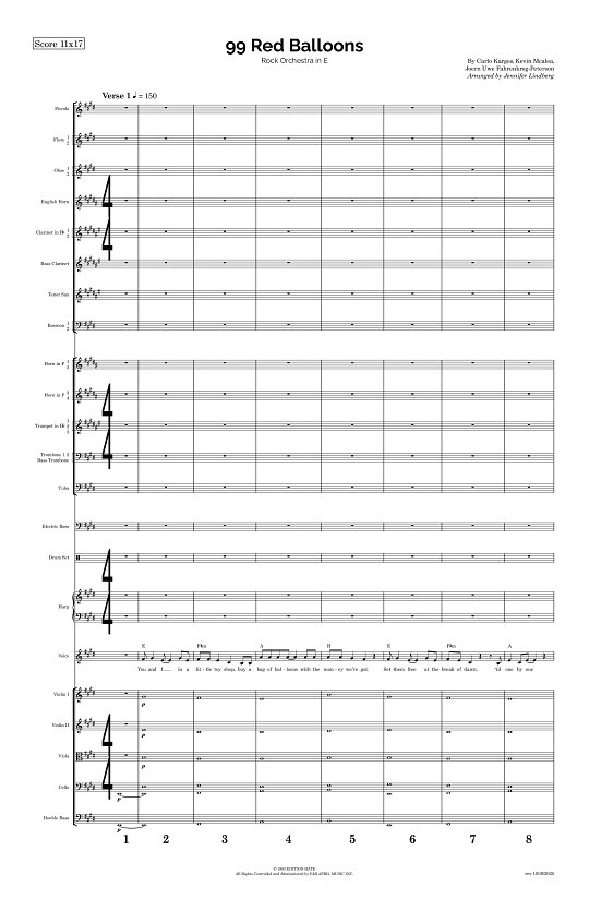 99 Red Balloons for Rock Orchestra sheet music
