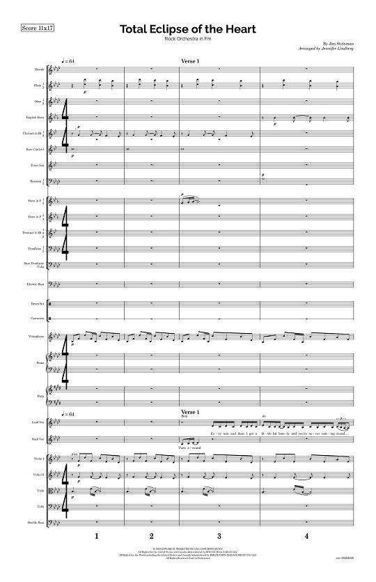 Total Eclipse of the Heart for Rock Orchestra sheet music