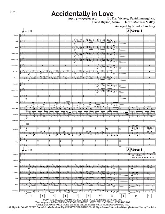 Accidentally In Love for Rock Orchestra sheet music