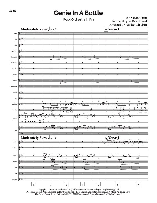 Genie In A Bottle for Rock Orchestra sheet music