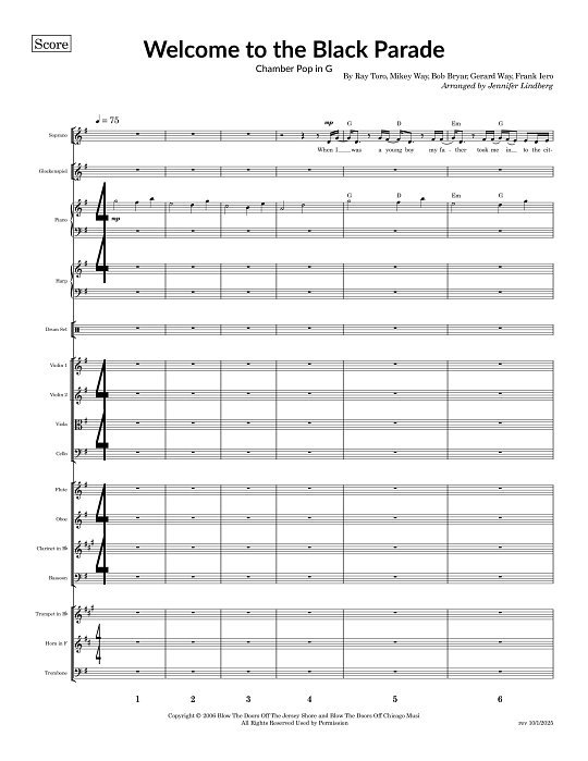 Welcome To The Black Parade for Chamber Ensemble sheet music