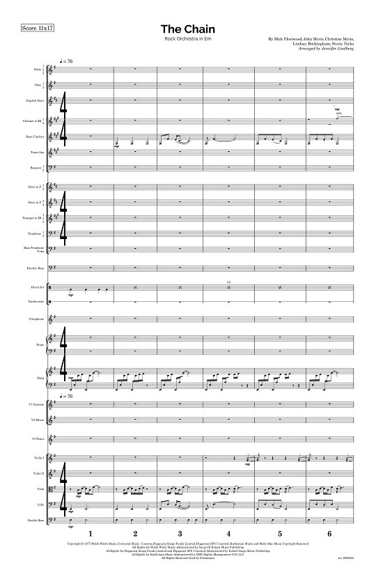 The Chain for Rock Orchestra sheet music