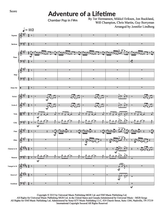 Adventure of a Lifetime for Chamber Ensemble sheet music