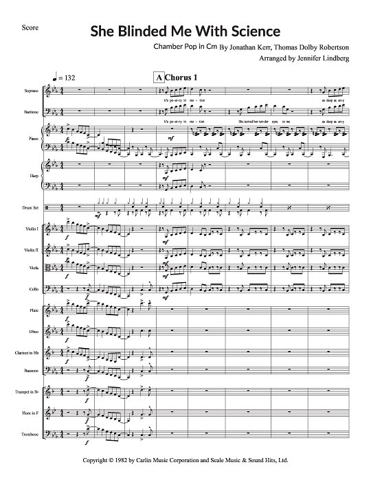 She Blinded Me With Science for Chamber Ensemble sheet music