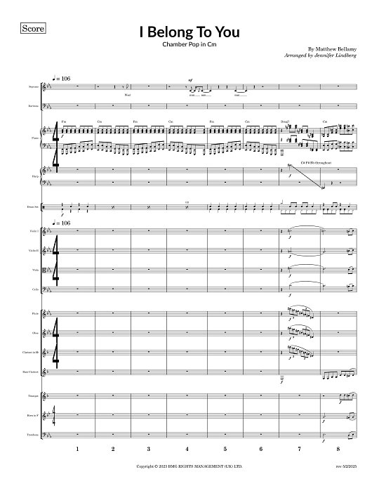 I Belong To You (+ Mon cœur s'ouvre à ta voix) for Chamber Ensemble sheet music