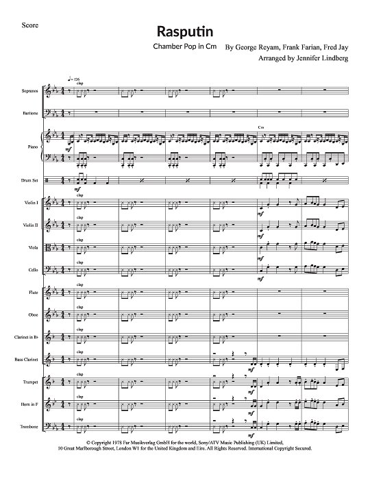 Rasputin for Chamber Ensemble sheet music