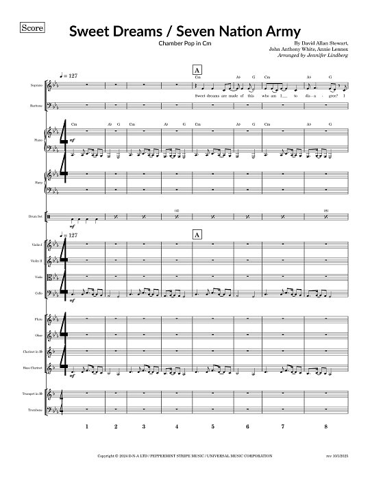 Seven Nation Army x Sweet Dreams Mashup for Chamber Ensemble sheet music