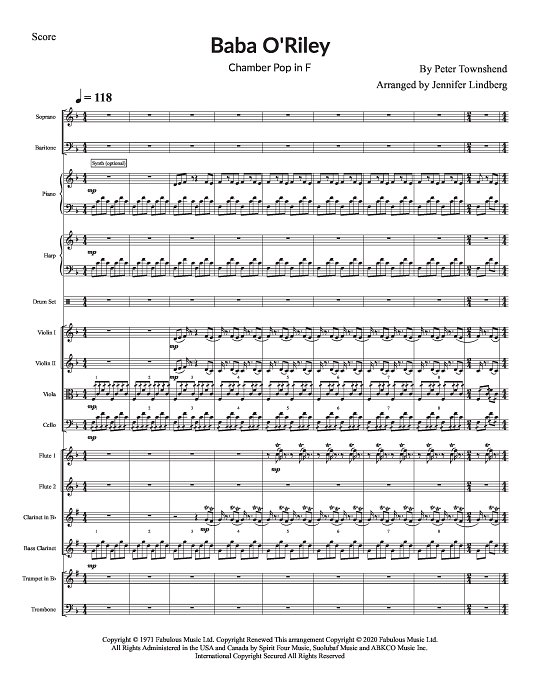 Baba O'Riley for Chamber Ensemble sheet music