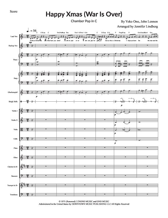 Happy Xmas (War Is Over) for Chamber Ensemble sheet music