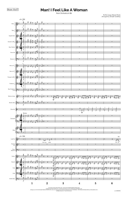 Man! I Feel Like A Woman! for Rock Orchestra sheet music