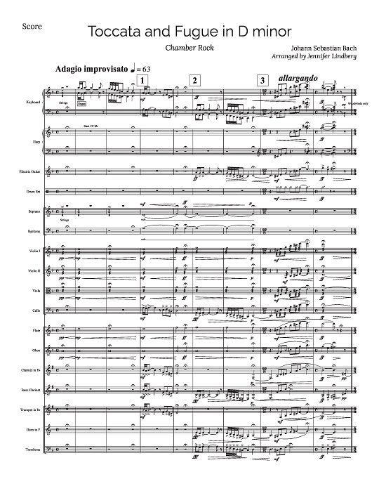 Toccata and Fugue in D minor for Chamber Rock Group for Chamber Ensemble sheet music