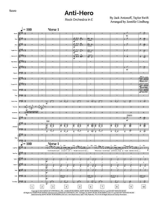 Anti-Hero for Rock Orchestra sheet music
