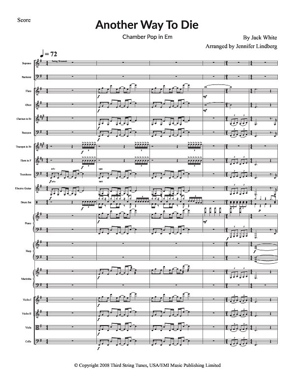 Another Way To Die for Chamber Ensemble sheet music