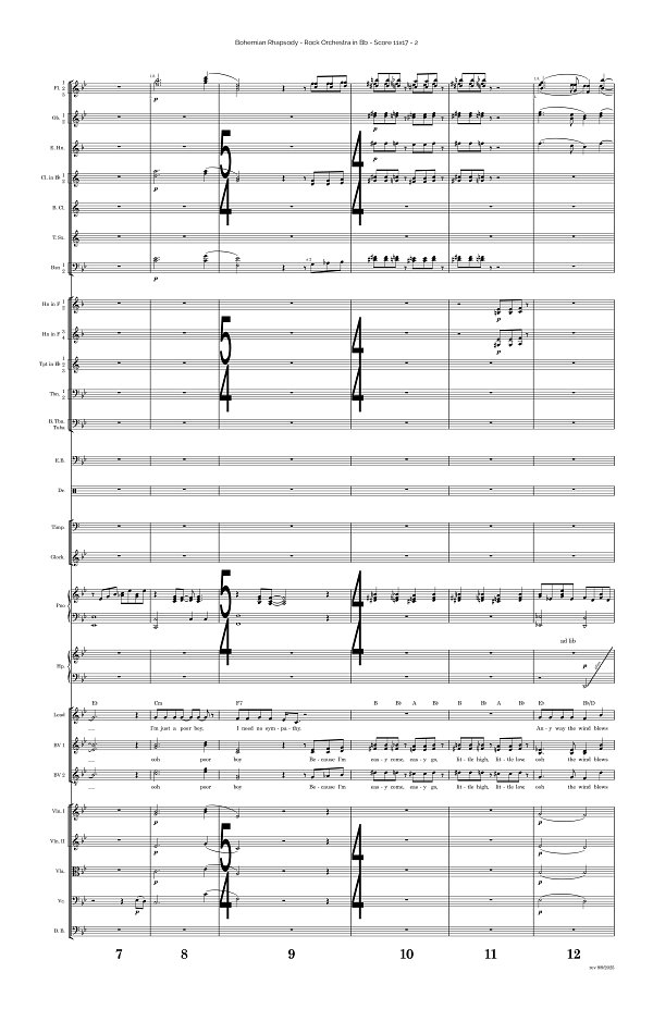Bohemian Rhapsody for Rock Orchestra sheet music, page 2