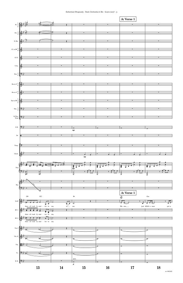 Bohemian Rhapsody for Rock Orchestra sheet music, page 3
