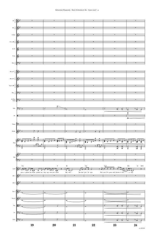 Bohemian Rhapsody for Rock Orchestra sheet music, page 4