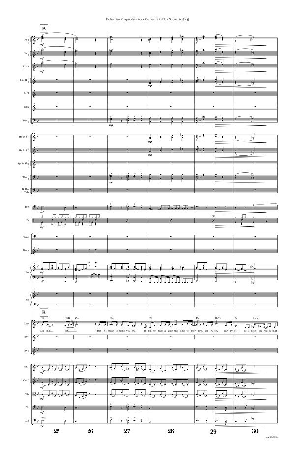 Bohemian Rhapsody for Rock Orchestra sheet music, page 5
