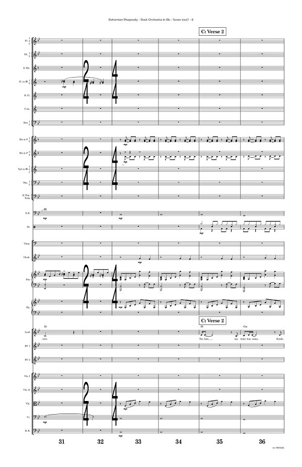 Bohemian Rhapsody for Rock Orchestra sheet music, page 6
