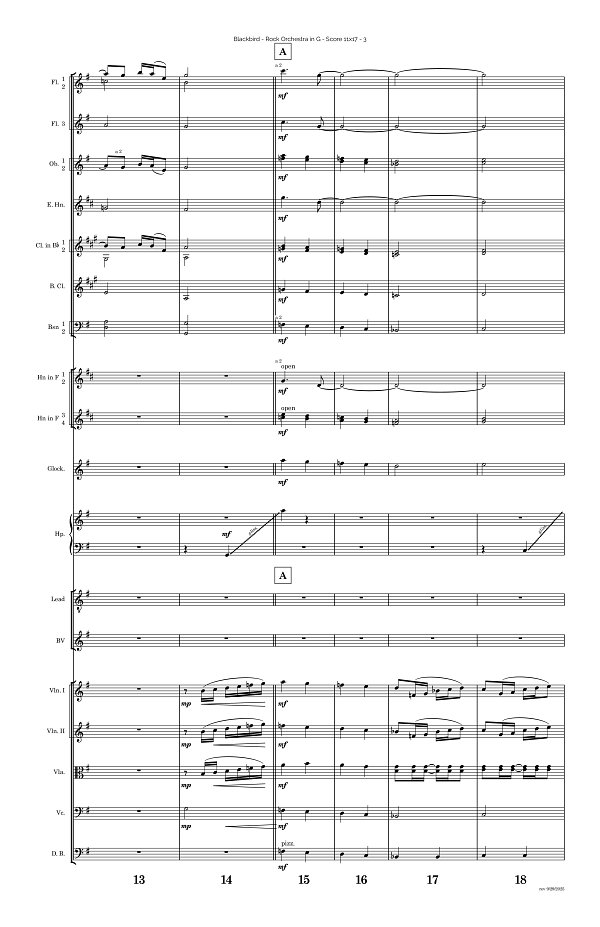 Blackbird for Rock Orchestra sheet music, page 3