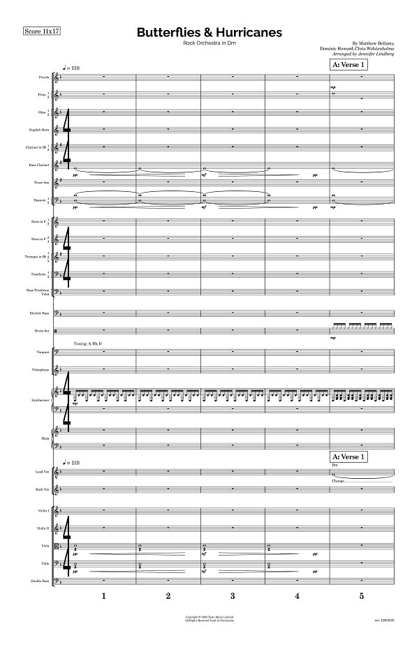 Butterflies & Hurricanes for Rock Orchestra sheet music, page 1