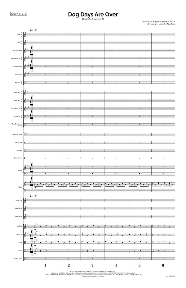 Dog Days Are Over for Rock Orchestra sheet music, page 1