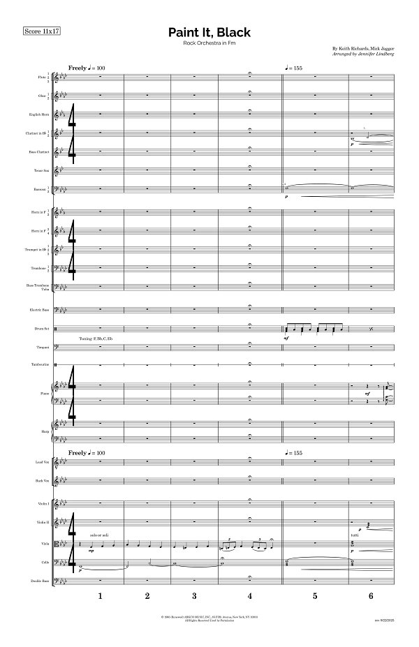 Paint It, Black for Rock Orchestra sheet music, page 1