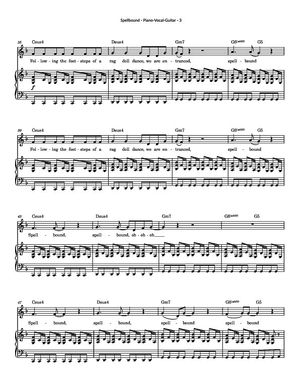 Spellbound for Piano-Vocal-Guitar sheet music, page 3