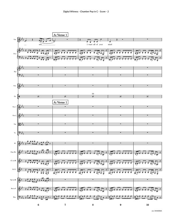 Digital Witness for Chamber Ensemble sheet music, page 2