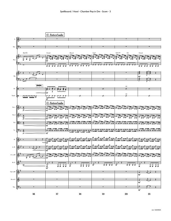 Spellbound x Howl for Chamber Ensemble sheet music, page 3