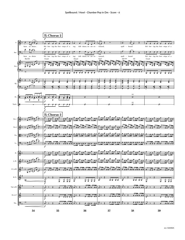 Spellbound x Howl for Chamber Ensemble sheet music, page 6