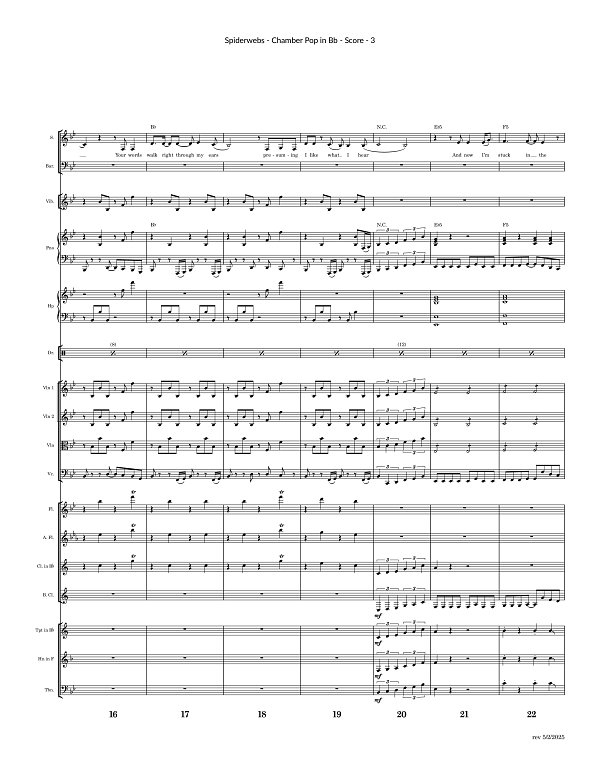 Spiderwebs for Chamber Ensemble sheet music, page 3