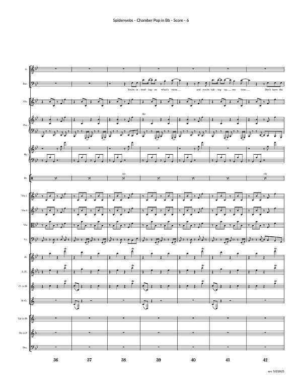 Spiderwebs for Chamber Ensemble sheet music, page 6