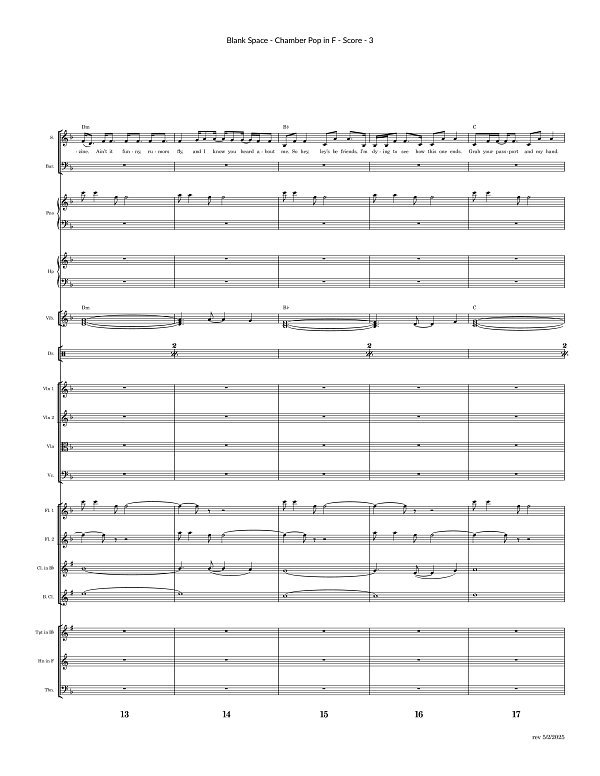 Blank Space for Chamber Ensemble sheet music, page 3