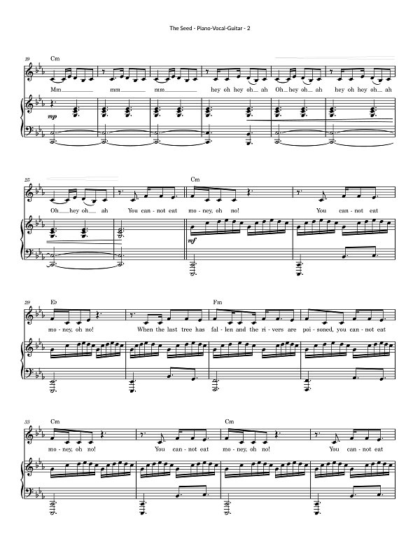 The Seed for Piano-Vocal-Guitar sheet music, page 2