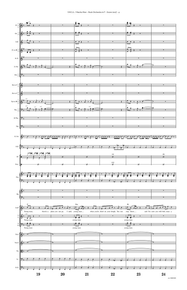 Y.M.C.A. x Macho Man for Rock Orchestra sheet music, page 4