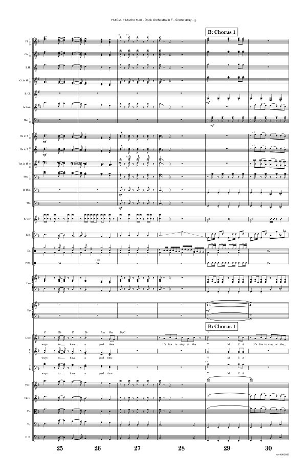 Y.M.C.A. x Macho Man for Rock Orchestra sheet music, page 5