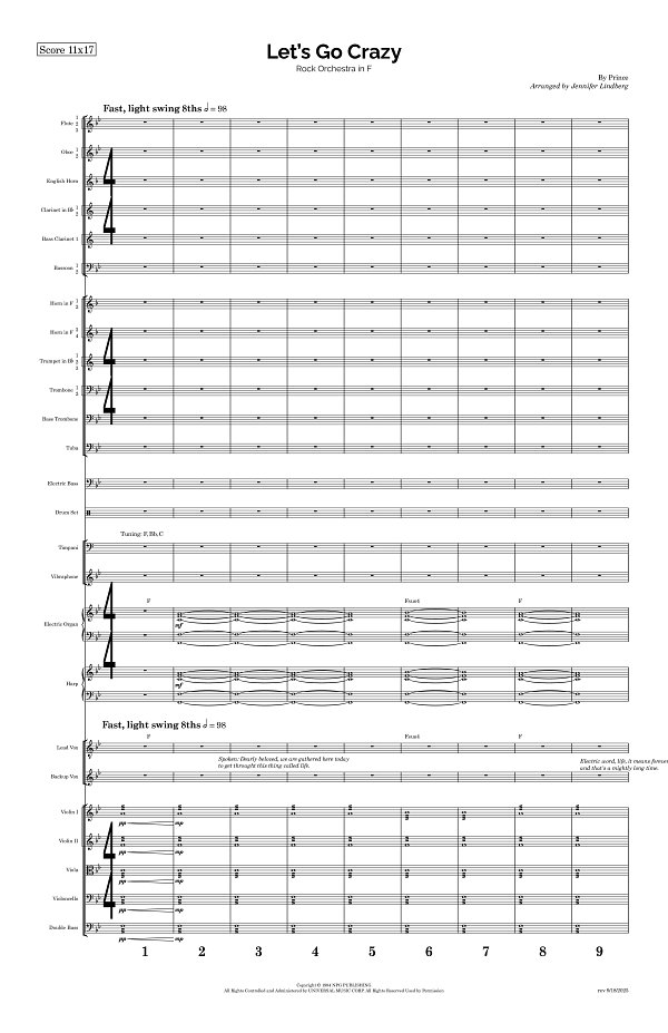 Let's Go Crazy for Rock Orchestra sheet music, page 1