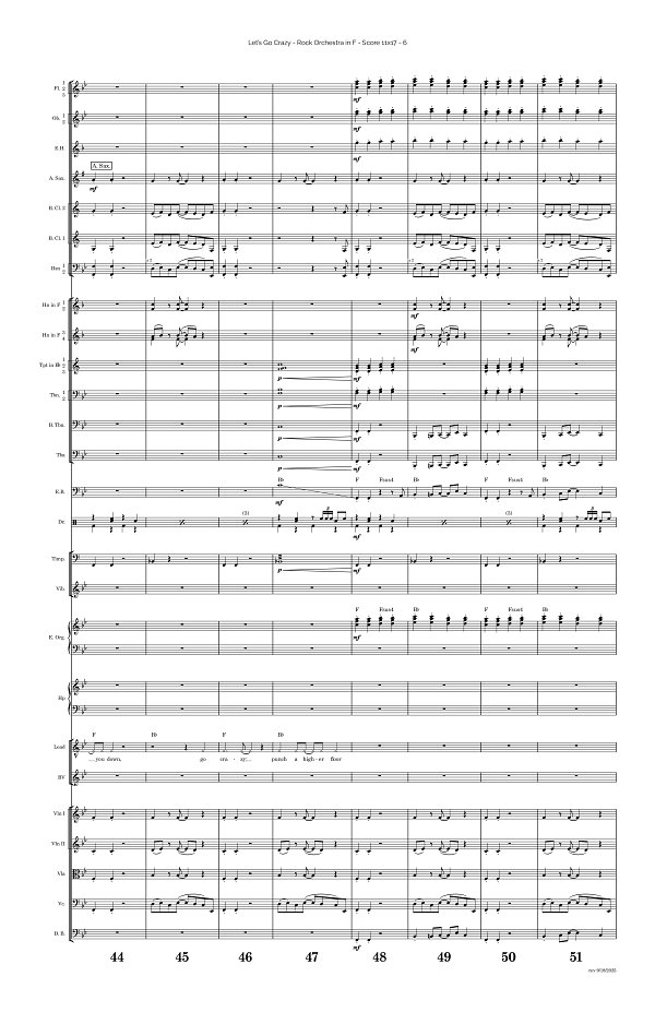Let's Go Crazy for Rock Orchestra sheet music, page 6