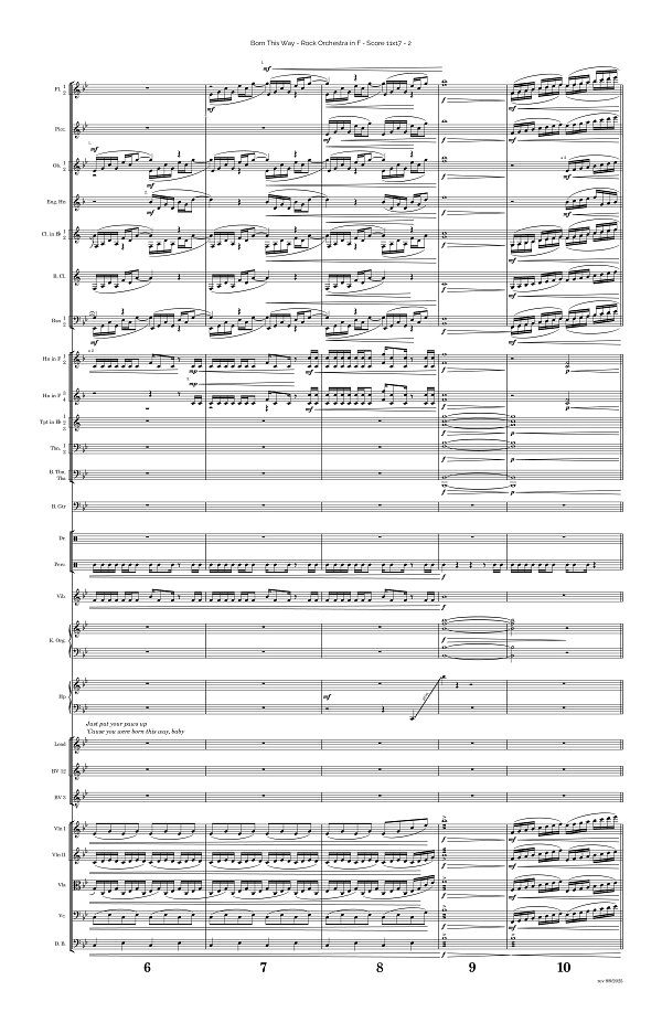Born This Way for Rock Orchestra sheet music, page 2